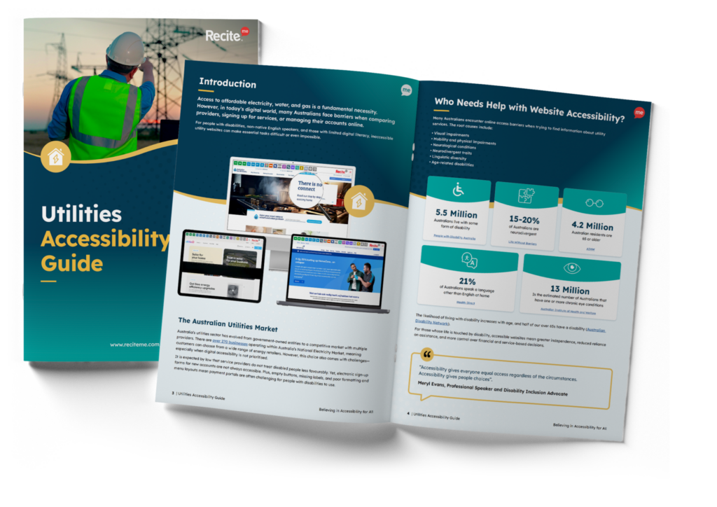Mock-up of the Utilities Accessibility Guide