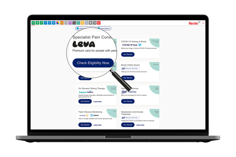 Laptop with Boots website using the Recite Me toolbar