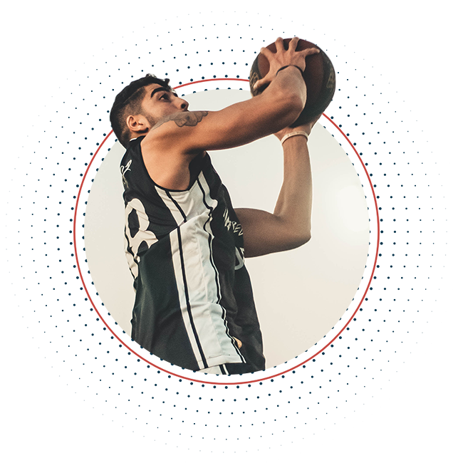 Basketball player ready to shoot