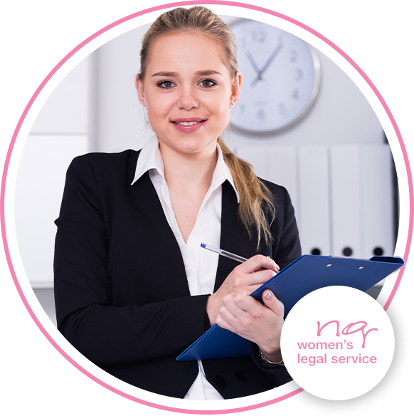 Lady with a clipboard in hand smiling