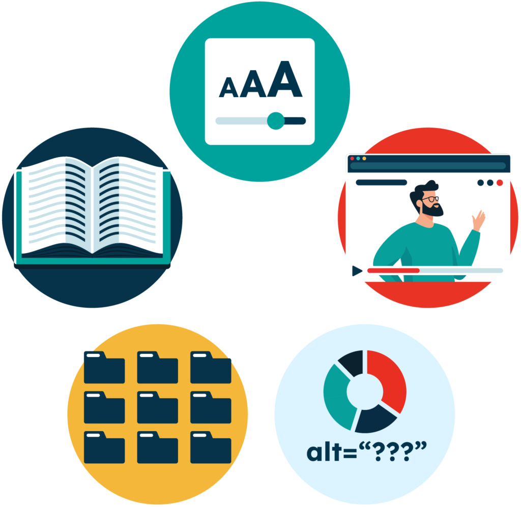 Animation of the types of barriers students can face online.