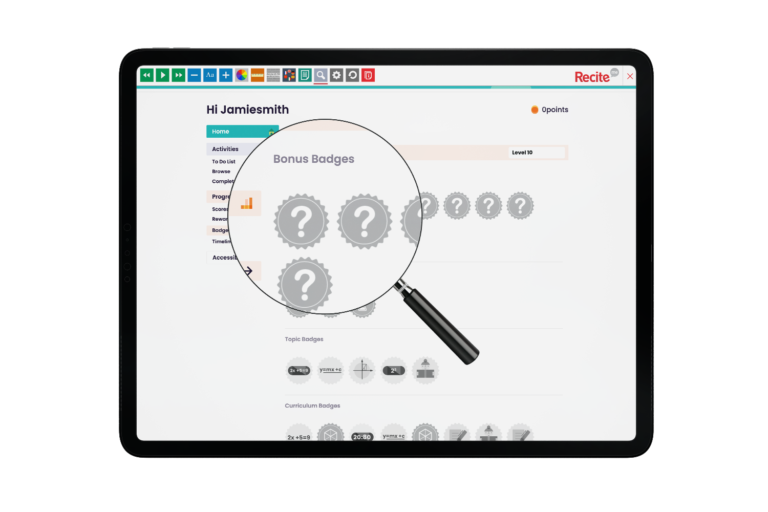 Tablet with Ed Place website using the Recite Me assistive toolbar