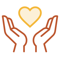 Hands holding heart icon