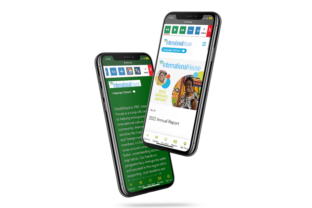 Mobile phone with the https://www.ihclt.org/ website