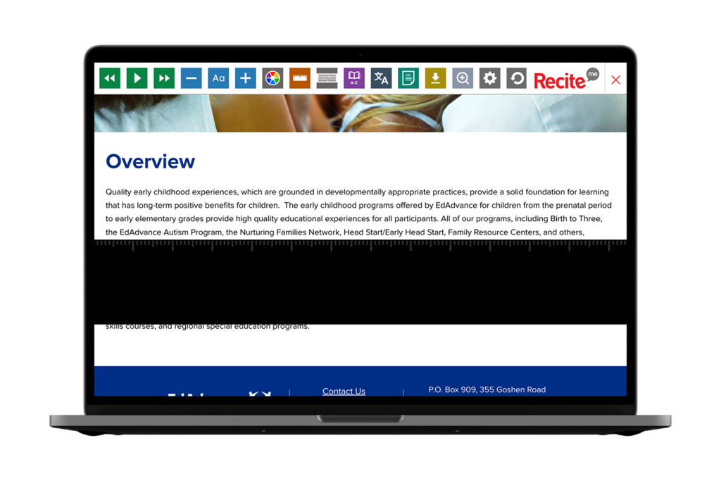 Laptop with screenshot of EdAdvance website