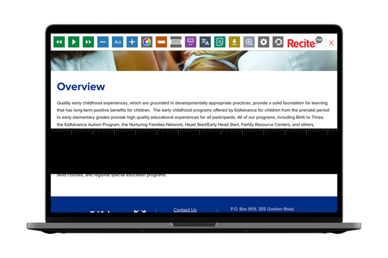 Laptop with screenshot of EdAdvance website