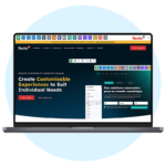 Laptop with a screenshot of the Recite Me Toolbar being launched on a website