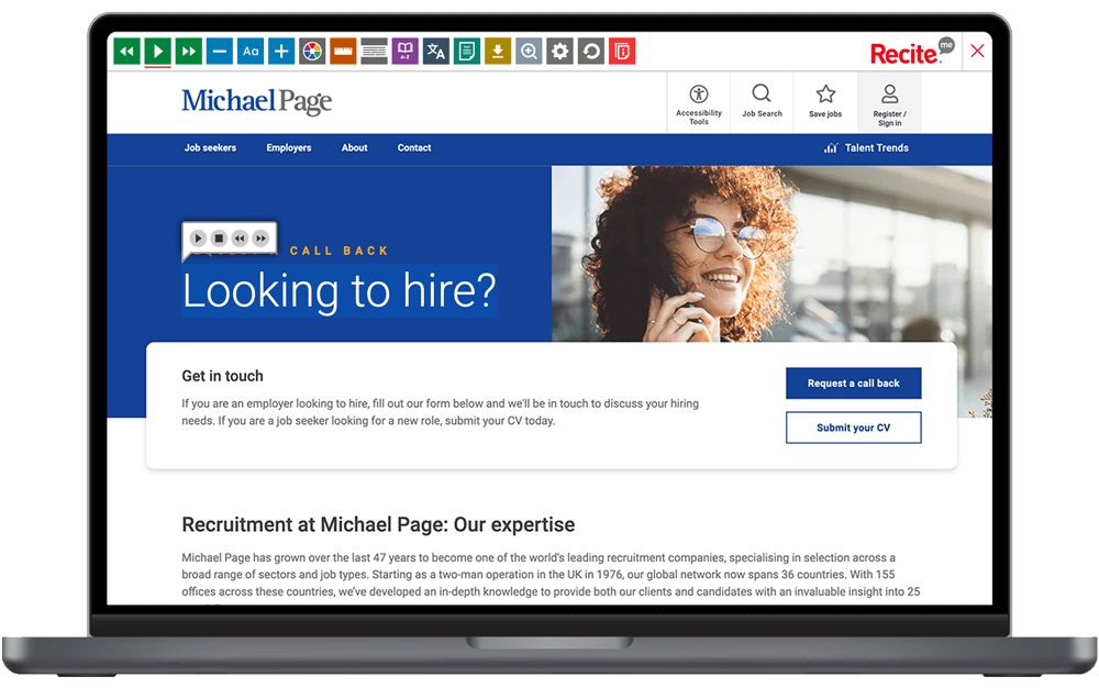 Michael Page Website image