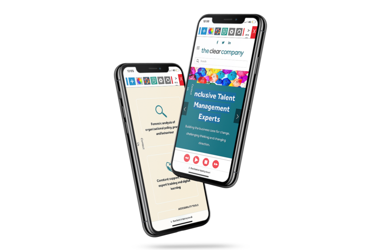 Mobiles with The Clear Company website using the Recite Me assistive toolbar