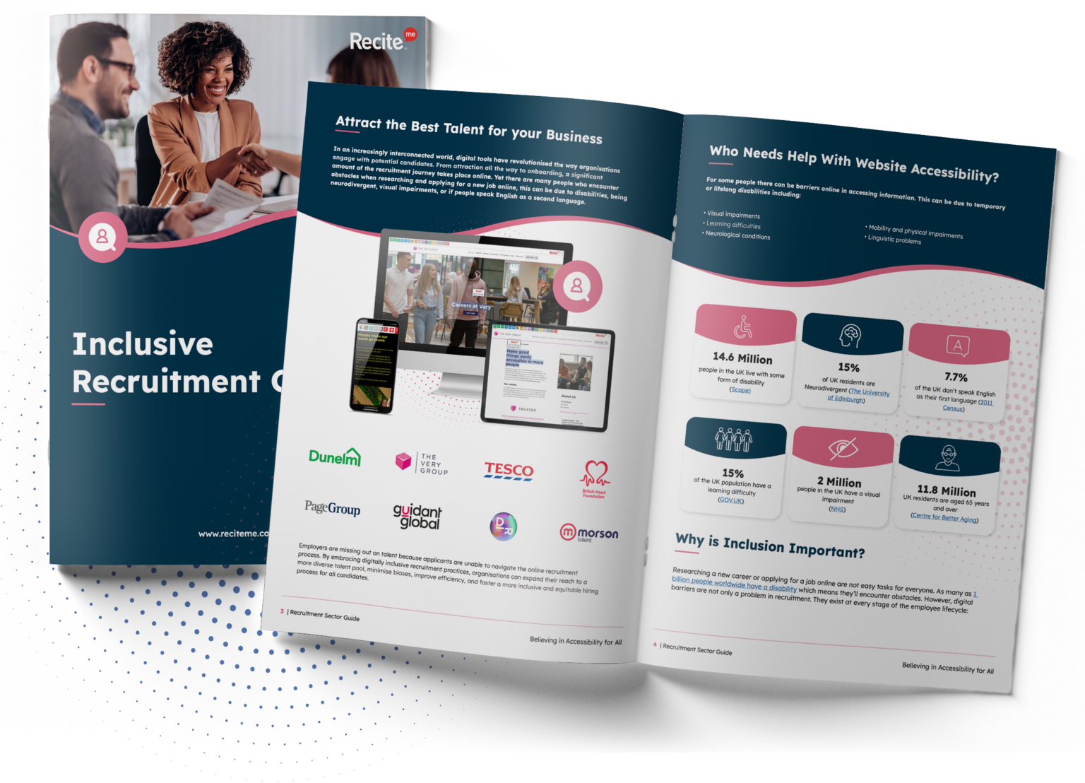 Mock-up of the Recite Me recruitment guide