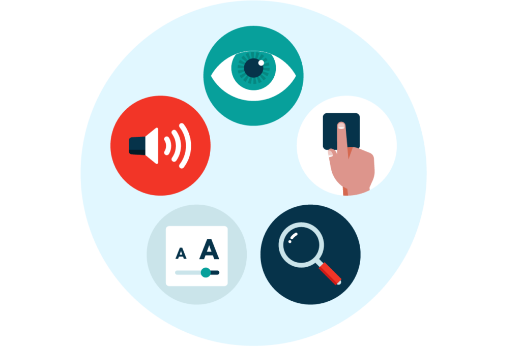 illustration of different accessibility icons
