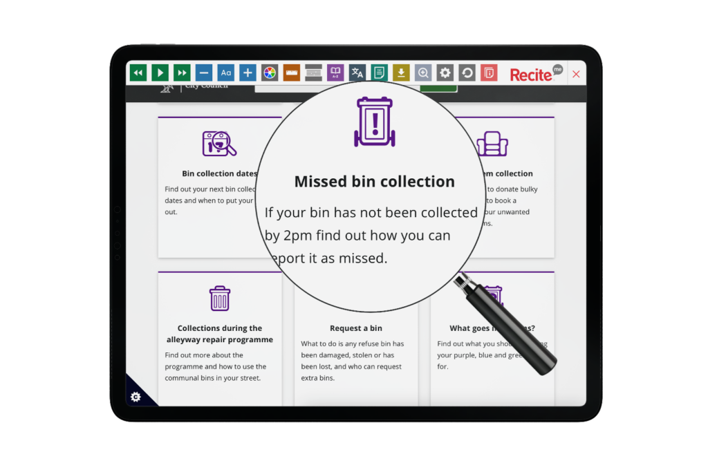 Liverpool City Council website on tablet screen