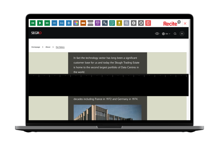 Sergo website with Recite Me onscreen