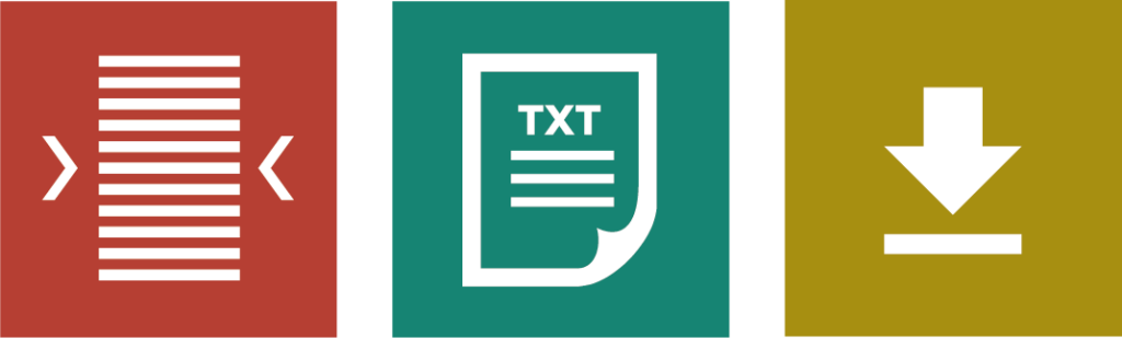 Margins, Text only and download icons