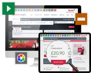 Greater Anglia website open on different devices