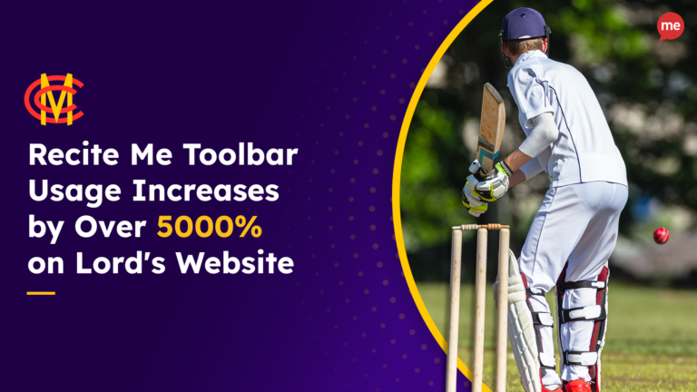 Recite Me Toolbar Usage Increases by Over 5000% on Lord's Website