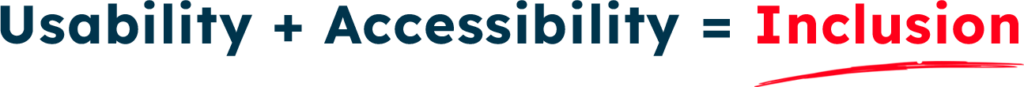 Usability + Accessibility = Inclusion