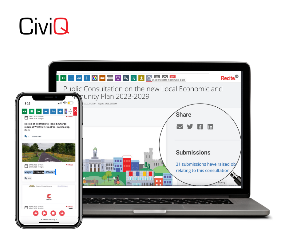 CiviQ website open on different devices