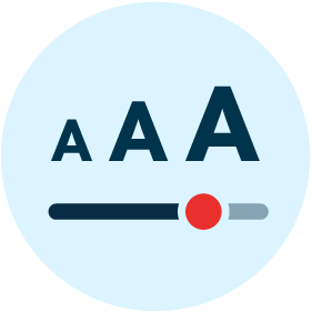 Icon showing font adjustment