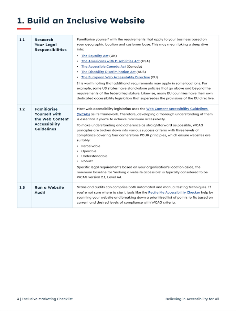 Inclusive Marketing Checklist preview page 3