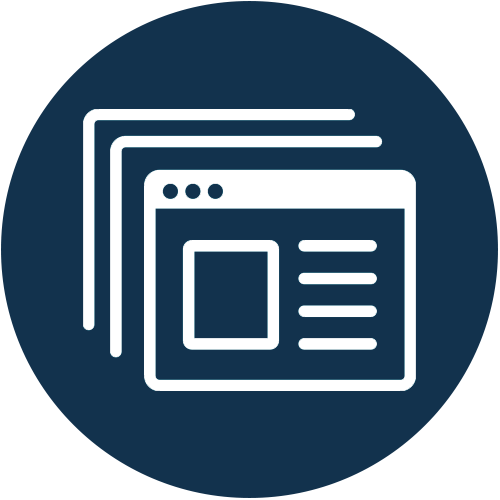 Icon showing pages on a website.