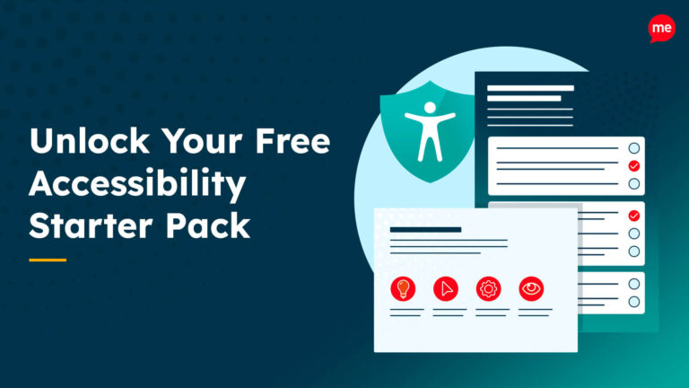 Title reads 'Unlock Your Free Accessibility Starter Pack' alongside an illustration representing the Starter pack including a checklist and an accessibility icon