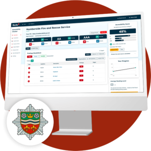 Humberside fire and rescue's checker dashboard open on a screen