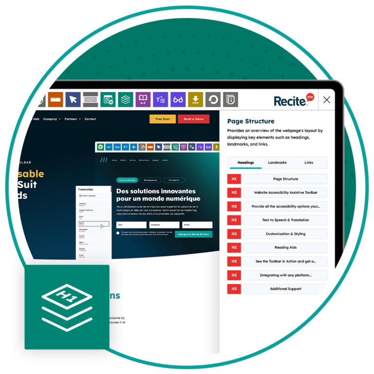 Header image shows page structure toolbar feature being used.