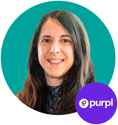 Headshot of Georgina and Purpl logo