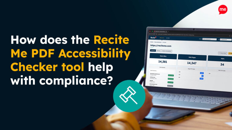 How does the Recite Me PDF Accessibility Checker tool help with compliance