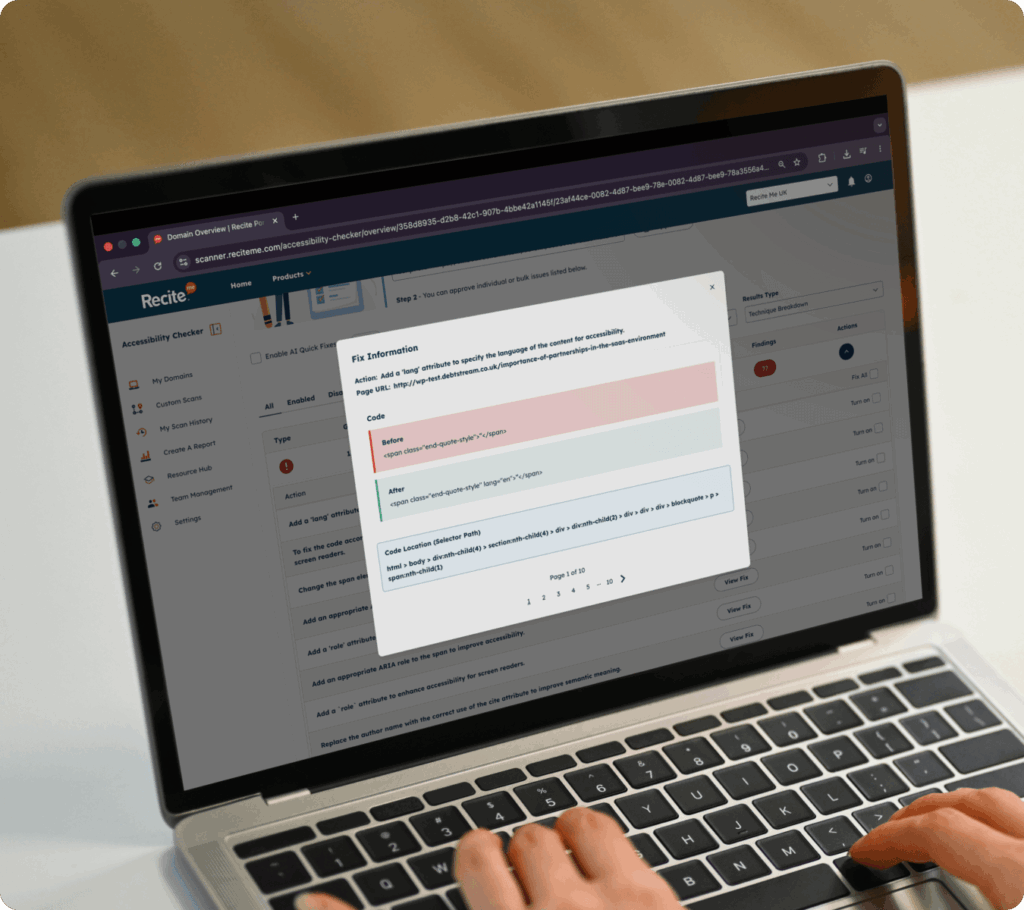 Ai autofix example on a laptop screen