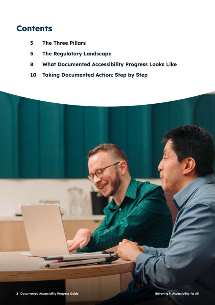 Page 2 of Documented Accessibility Progress Guide
