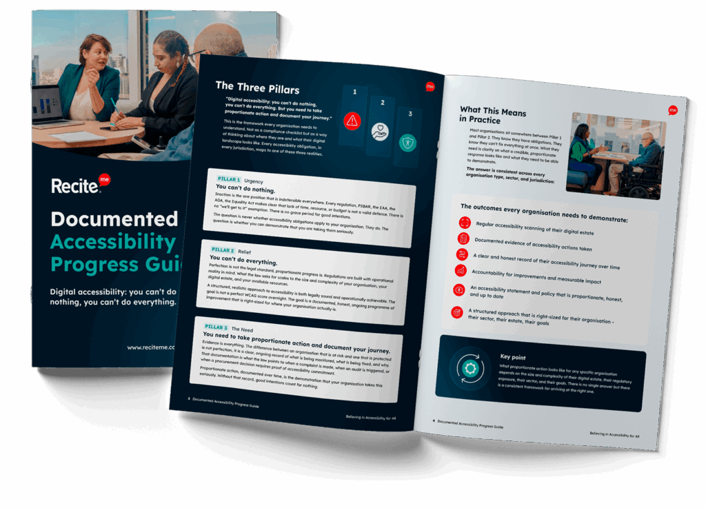 Documented Accessibility Progress Guide Mockup