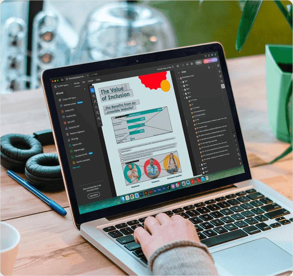 PDF open in acrobat being checked for accessibility